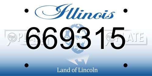 669315 Illinois License Plate