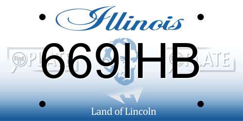 669IHB Illinois License Plate