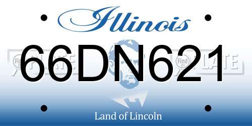 66DN621 Illinois License Plate