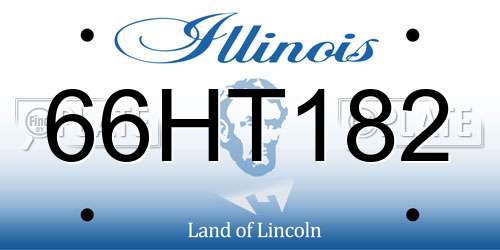 66HT182 Illinois License Plate