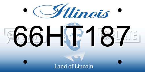66HT187 Illinois License Plate