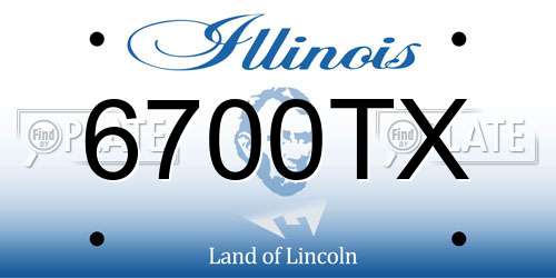 6700TX Illinois License Plate
