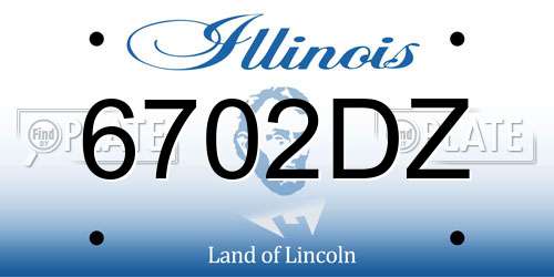 6702DZ Illinois License Plate