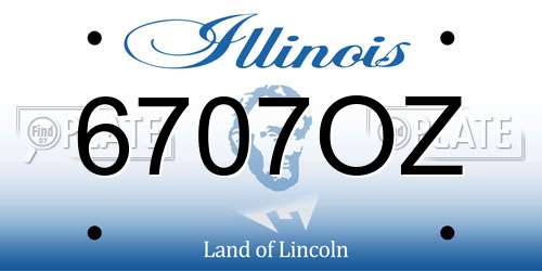 6707OZ Illinois License Plate