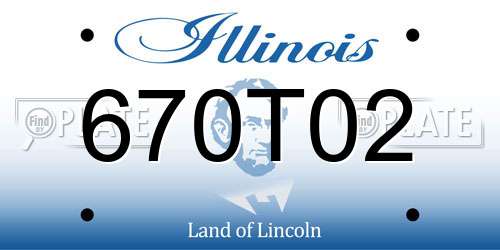 670T02 Illinois License Plate
