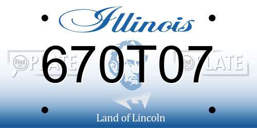 670T07 Illinois License Plate