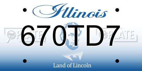 670TD7 Illinois License Plate