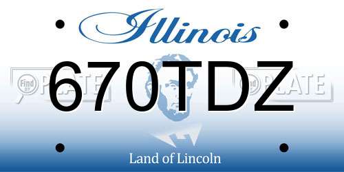 670TDZ Illinois License Plate