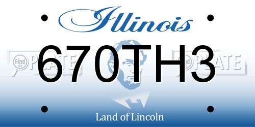 670TH3 Illinois License Plate