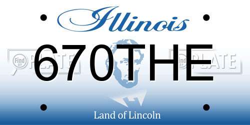 670THE Illinois License Plate