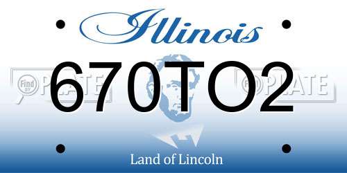 670TO2 Illinois License Plate