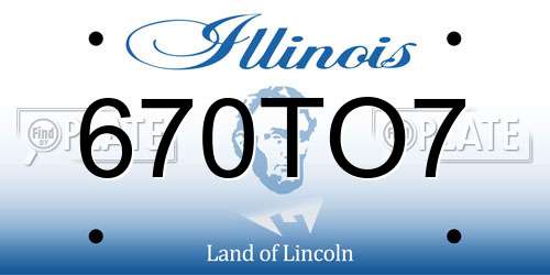 670TO7 Illinois License Plate
