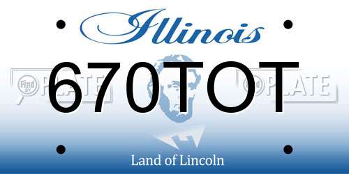 670TOT Illinois License Plate