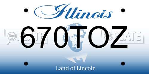 670TOZ Illinois License Plate