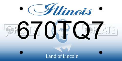 670TQ7 Illinois License Plate
