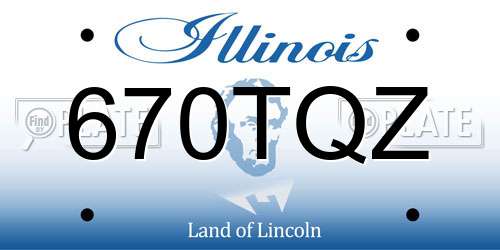 670TQZ Illinois License Plate