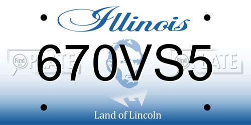 670VS5 Illinois License Plate