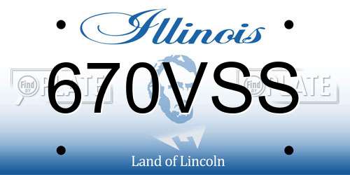 670VSS Illinois License Plate