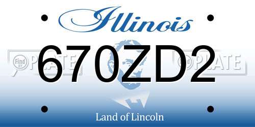 670ZD2 Illinois License Plate