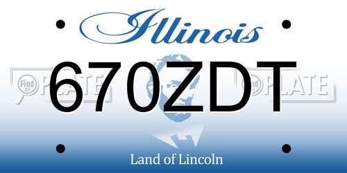 670ZDT Illinois License Plate