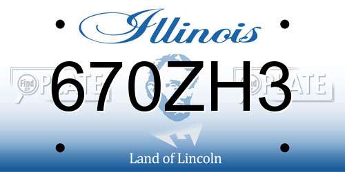 670ZH3 Illinois License Plate