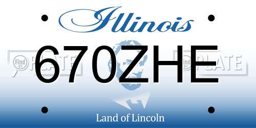 670ZHE Illinois License Plate