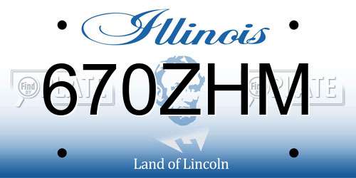 670ZHM Illinois License Plate