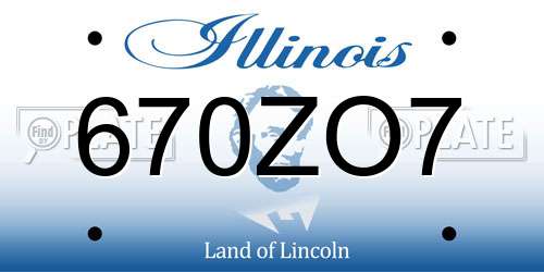 670ZO7 Illinois License Plate