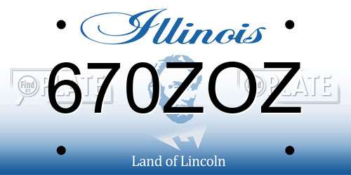 670ZOZ Illinois License Plate