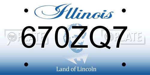 670ZQ7 Illinois License Plate