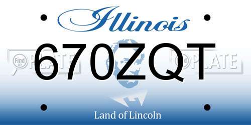 670ZQT Illinois License Plate
