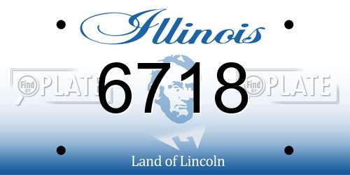 6718 Illinois License Plate