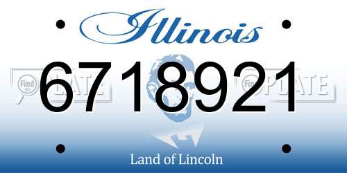 6718921 Illinois License Plate