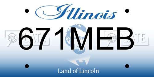 671MEB Illinois License Plate