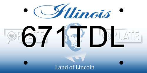 671TDL Illinois License Plate