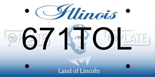 671TOL Illinois License Plate