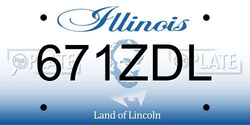 671ZDL Illinois License Plate