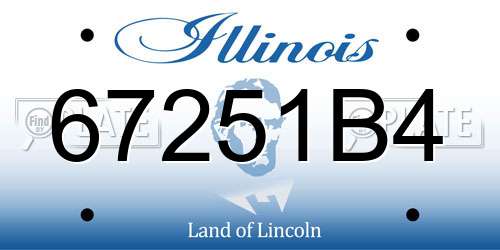 67251B4 Illinois License Plate