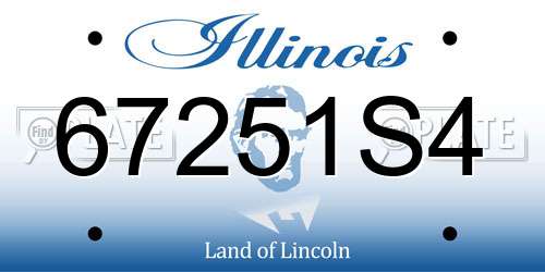 67251S4 Illinois License Plate