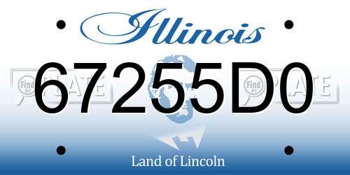 67255D0 Illinois License Plate