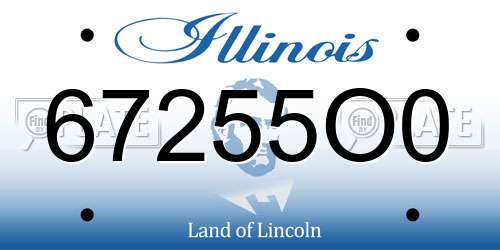 67255O0 Illinois License Plate