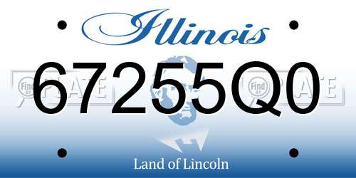 67255Q0 Illinois License Plate