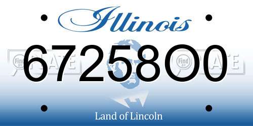 67258O0 Illinois License Plate