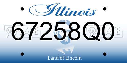67258Q0 Illinois License Plate
