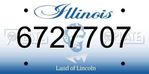 6727707 Illinois License Plate