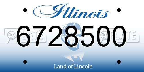 6728500 Illinois License Plate