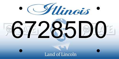 67285D0 Illinois License Plate