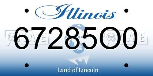 67285O0 Illinois License Plate