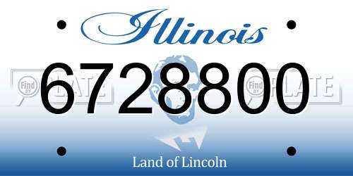 6728800 Illinois License Plate