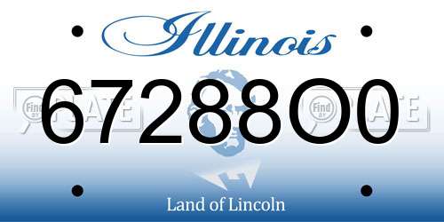 67288O0 Illinois License Plate
